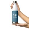 Stainless Steel Water Bottle White 17oz Front 633c59c786894